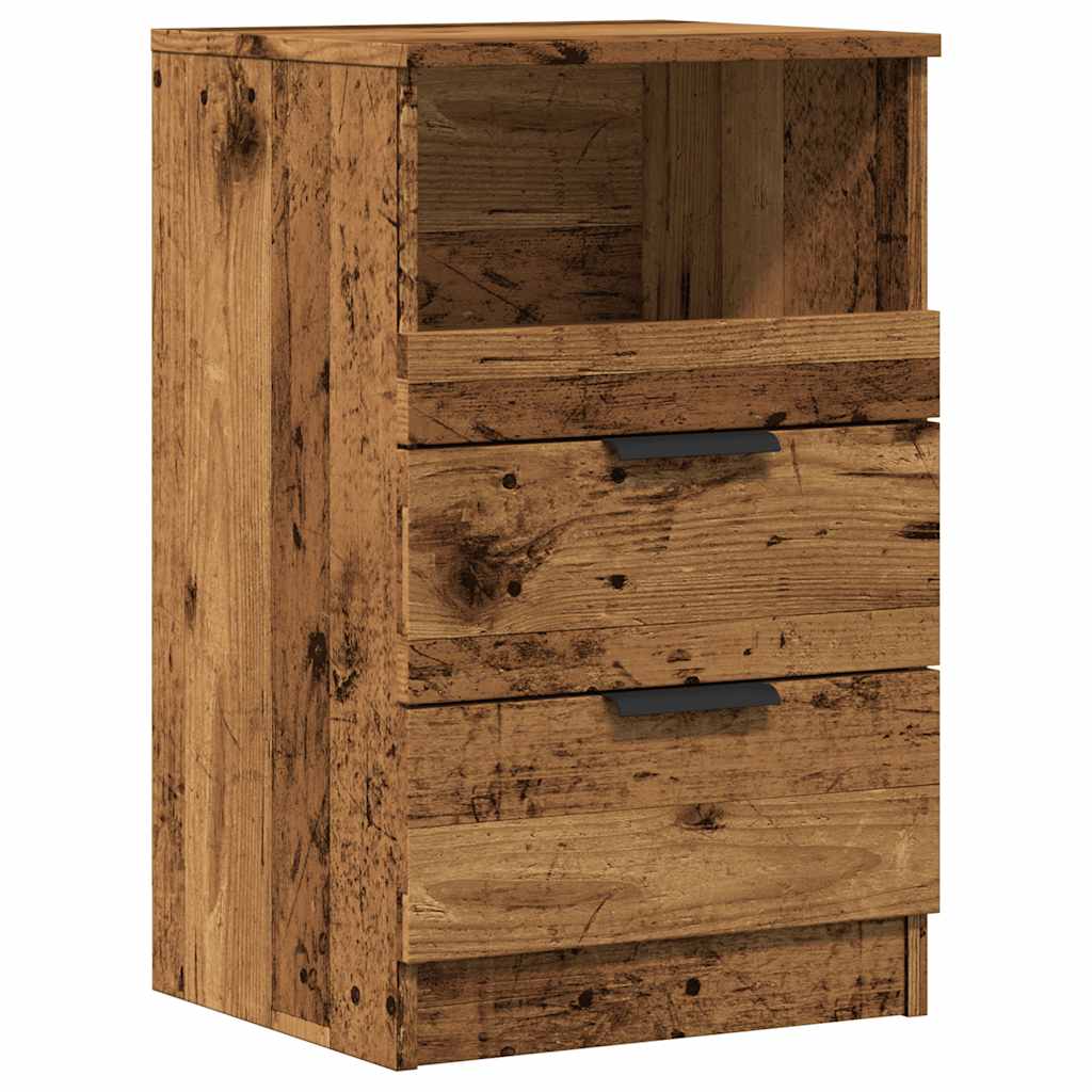vidaXL Mesitas de noche 2 uds madera ingeniería envejecida 40x36x65 cm