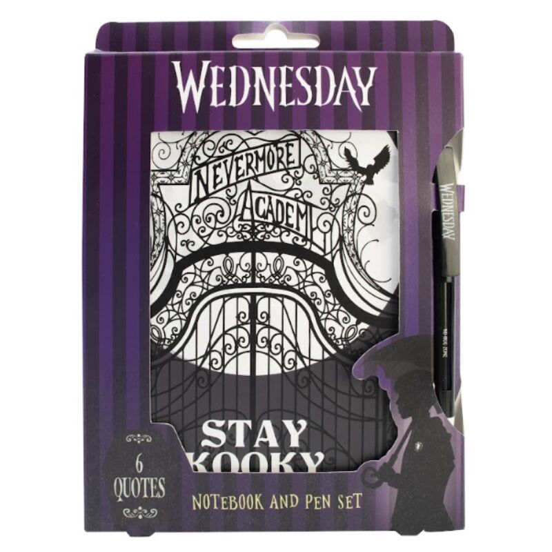 Cuaderno y bolígrafo Nevermore - Wednesday (Miércoles)