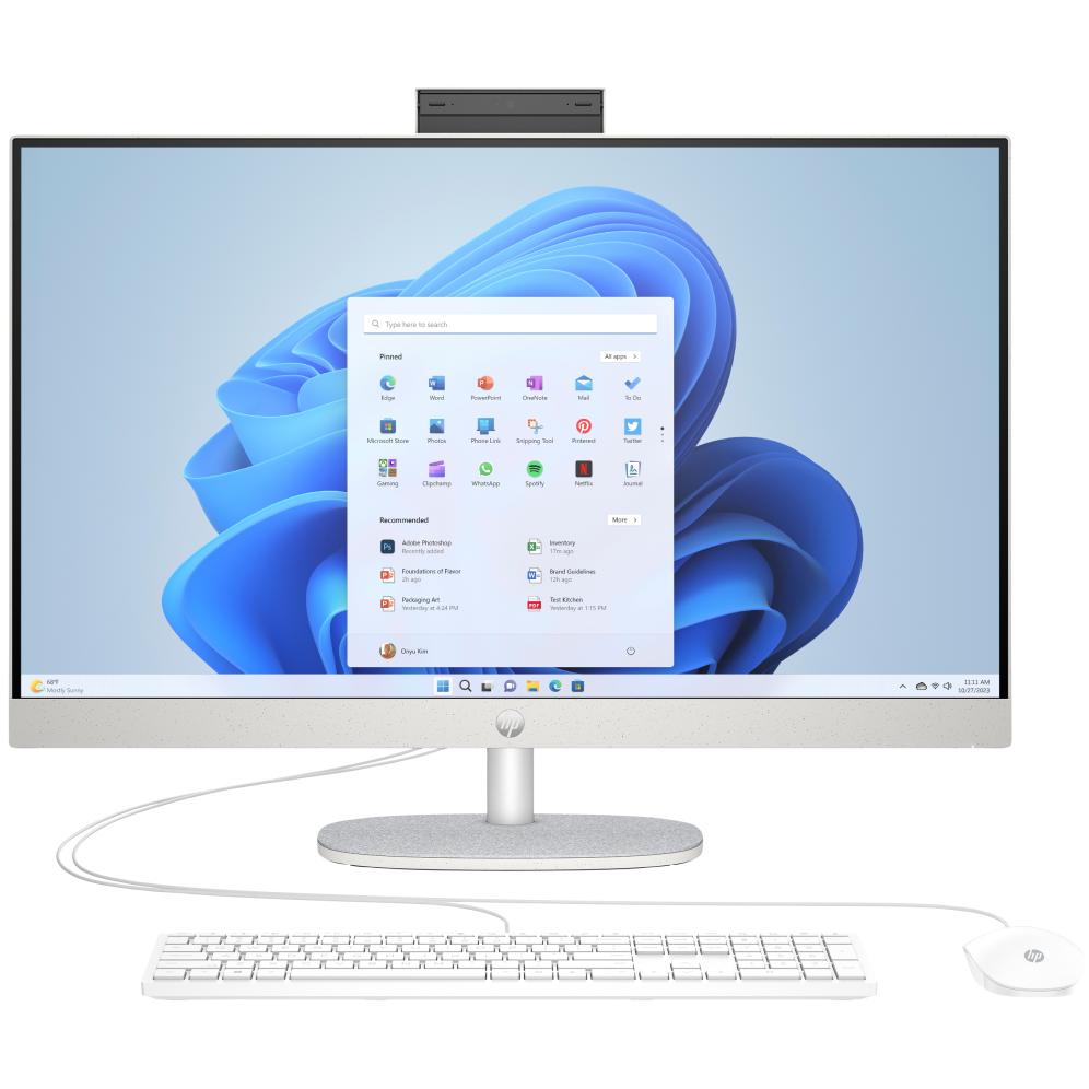 Hp 27 inch all-in-one 27-cr0129ns pc intel® core™ i5 i5-1335u 68.6 cm (27") 1920 x 1080 pixels 16 gb ddr4-sdram 512 gb ssd freedos wi-fi 6 (802.11ax) white