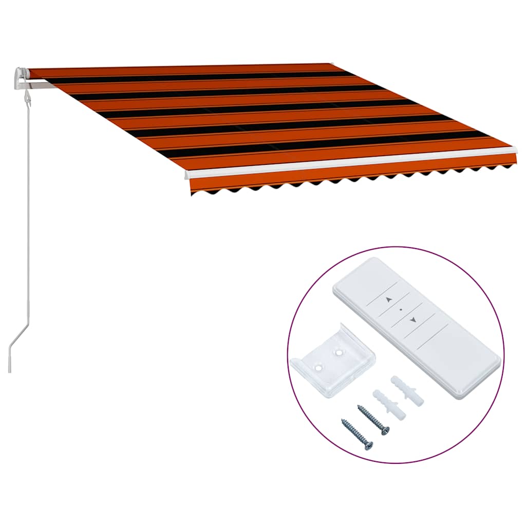 vidaXL Toldo automático retráctil naranja y marrón 400x300 cm