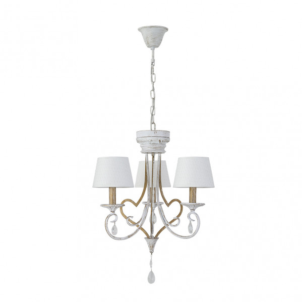Lampara crasas 3xe14 blanco/oro regx49x49 cm