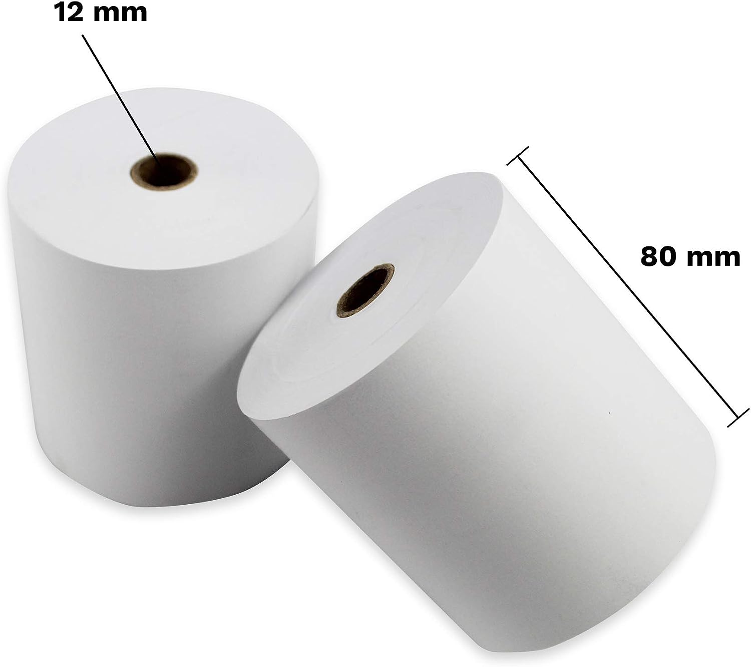 OFITURIA ® Lot De 8 Rouleaux Papier Thermique 80x80x12 Mm – Sans BPA, Haute Qualité Pour TPV, Caisse Enregistreuse Et Imprimantes Tickets