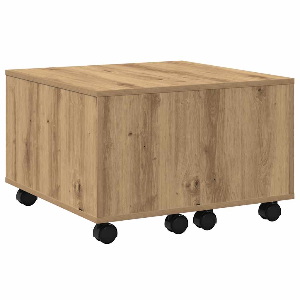 vidaXL Mesa de centro madera de ingeniería envejecida 60x60x38 cm en color Madera antigua/Roble artisan | estructura resistente ideal para salón dormitorio o estudio