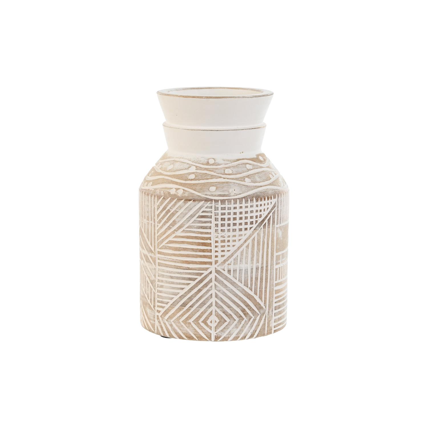 JARRON MANGO 15X15X38 NATURAL BLANCO JR209100 - EL MEJOR COMPLEMENTO PARA TU HOGAR FIJALO