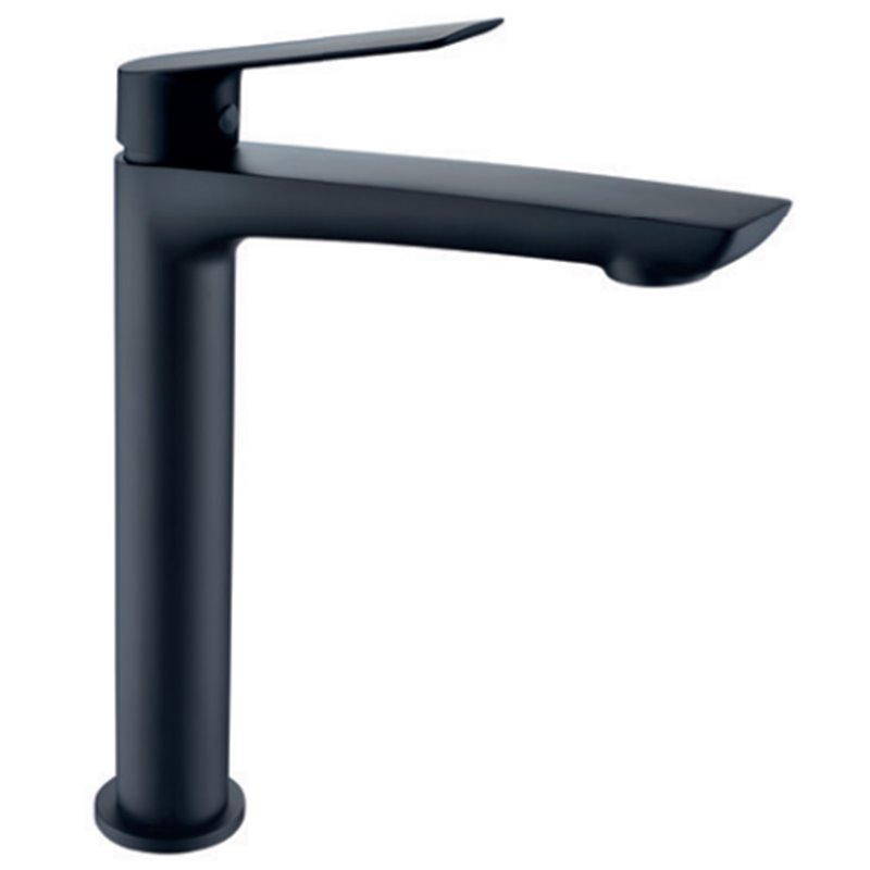 Imex Luxor BDX023-3NG grifo monomando negro mate para lavabo con caño alto fabricado en latón