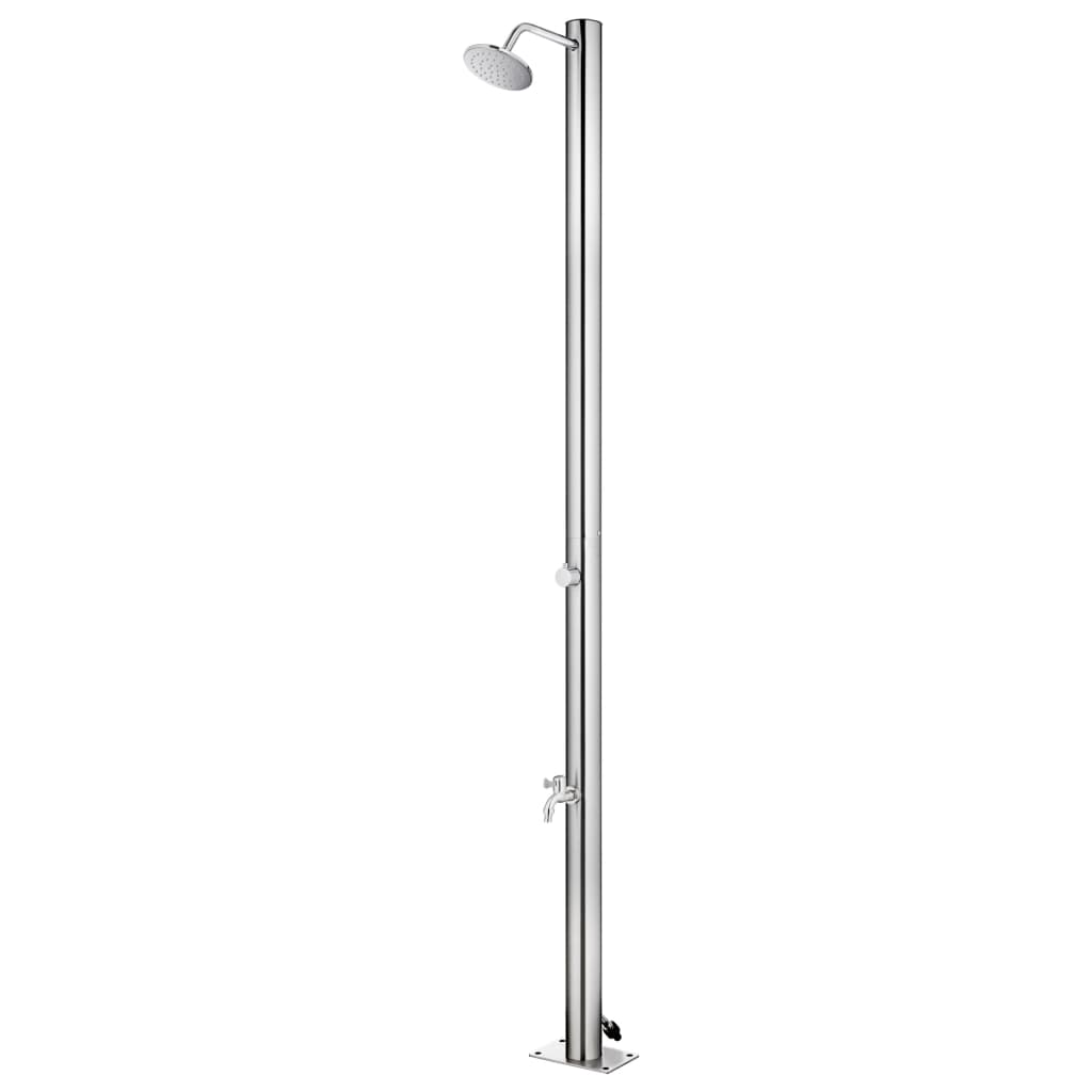 vidaXL Ducha de jardín acero inoxidable 215 cm
