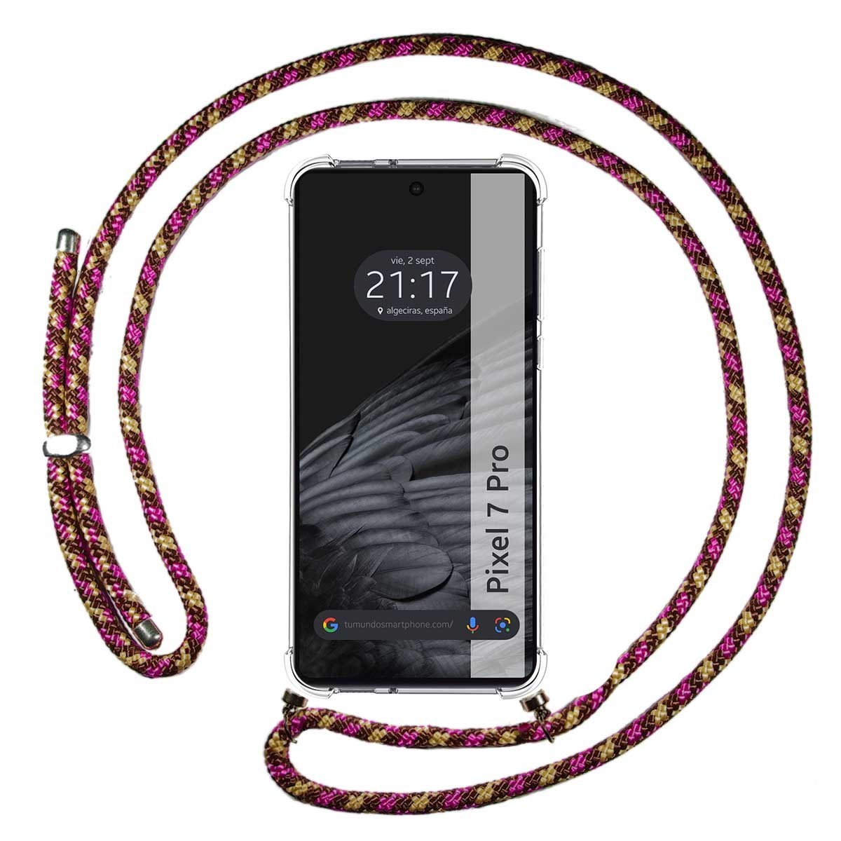 Tumundosmartphone Funda Colgante Transparente Google Pixel 7 Pro 5G Protección Antigolpes