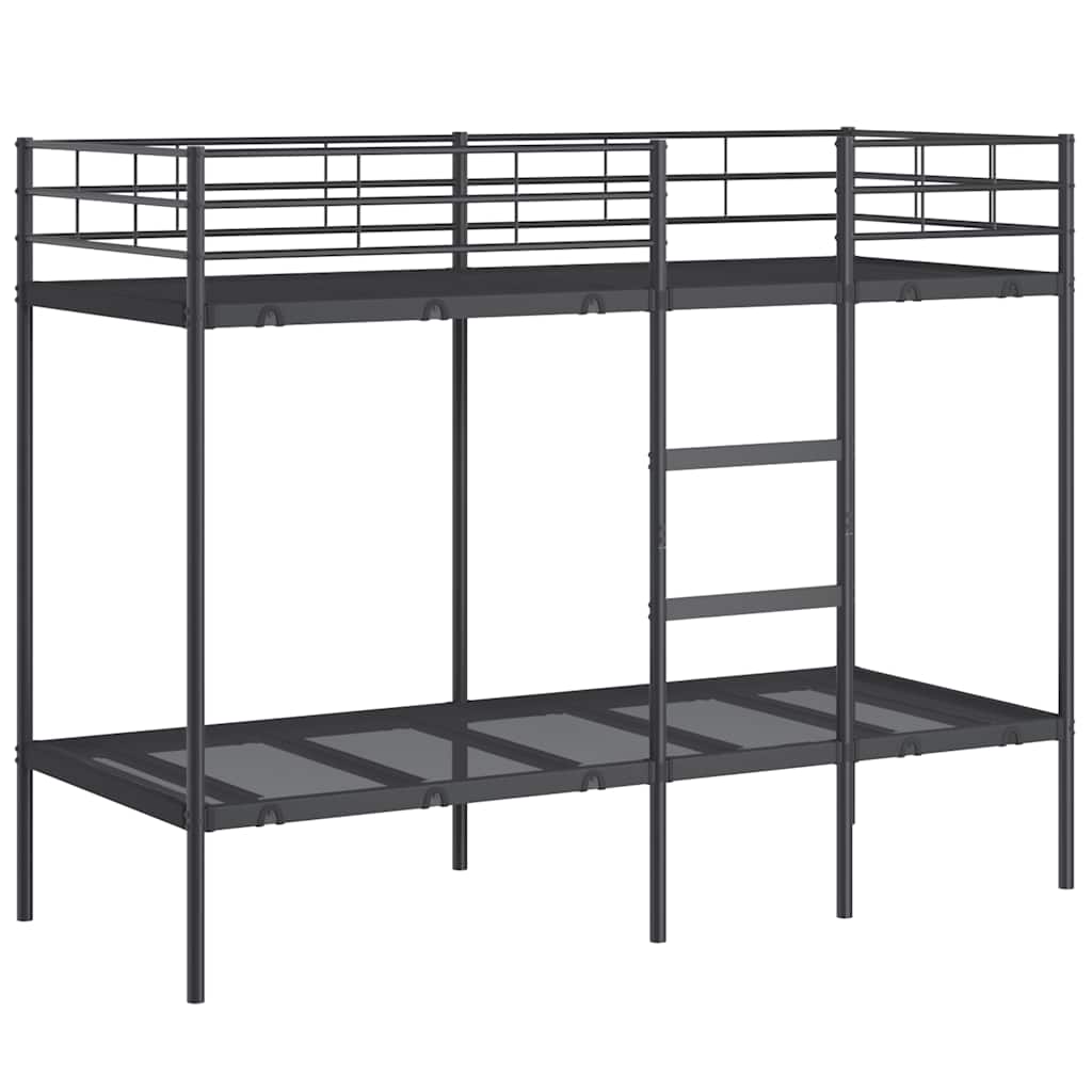 vidaXL Litera sin colchón acero negro 75x190 cm