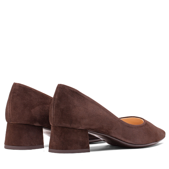 Zapato Salón Rachel Ante Marron Elodie - 40mm de Altura