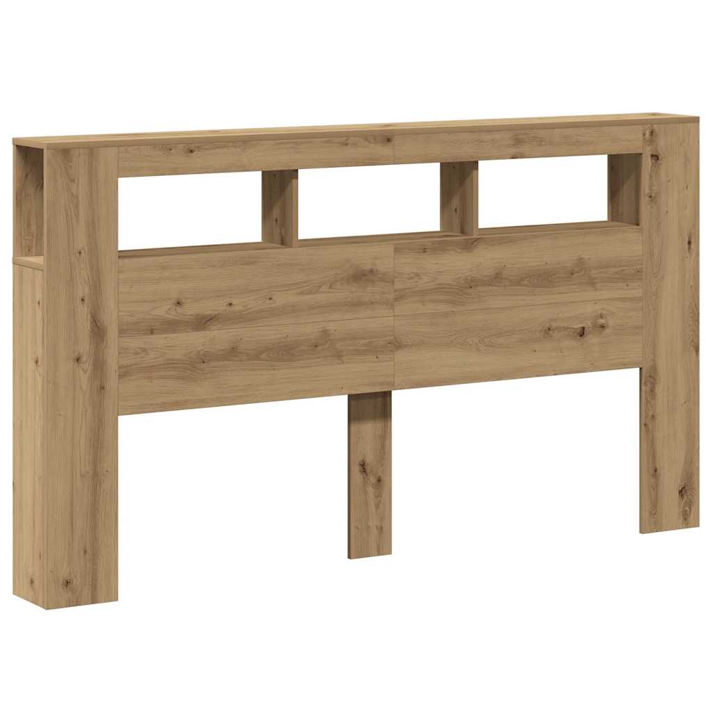 vidaXL Cabecero LED madera ingeniería roble artisan 180x18,5x103,5 cm