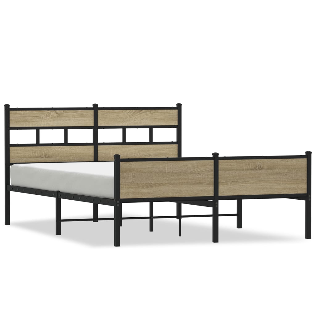 vidaXL Estructura de cama sin colchón madera roble Sonoma 150x200 cm