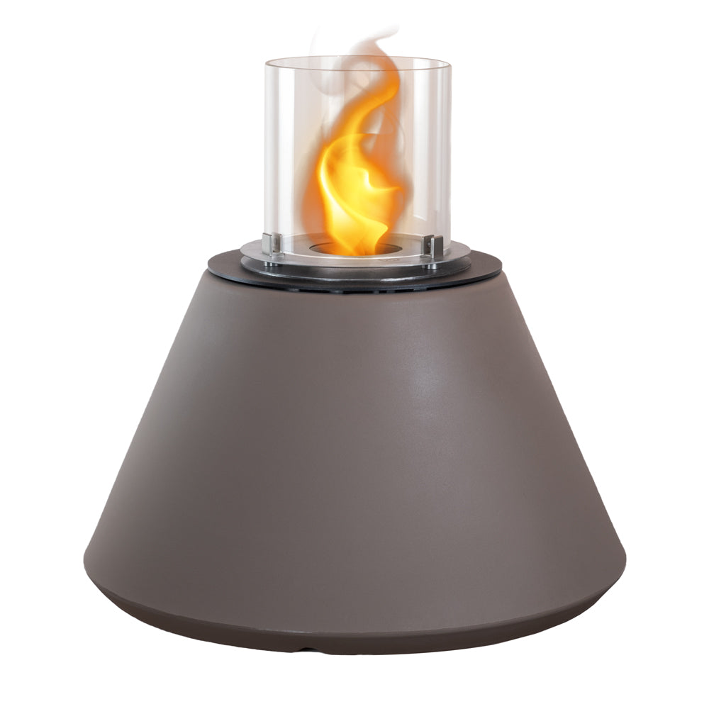 Chimenea de bioetanol brasero de suelo de jardín para interior y exterior STROMBOLI Gris tórtola d.60 x h56