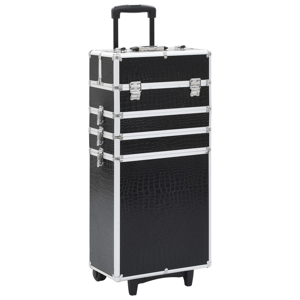 vidaXL Maletín Trolley de Maquillaje de Aluminio Rosa Accesorios para Belleza Color Rosa,  black crocodile pattern, y mas