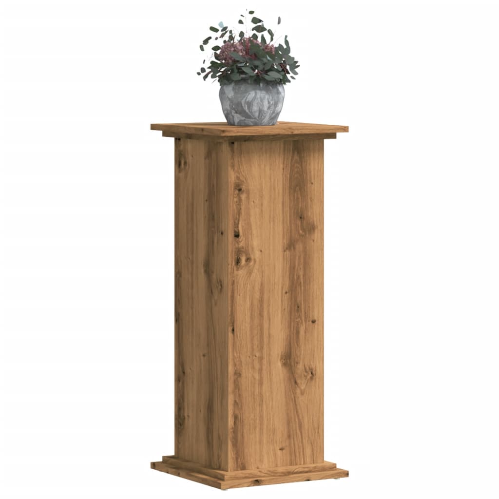 vidaXL Soportes de planta madera ingeniería roble artisian 33x33x80 cm Color Roble,  Madera antigua,  Gris hormigón y mas