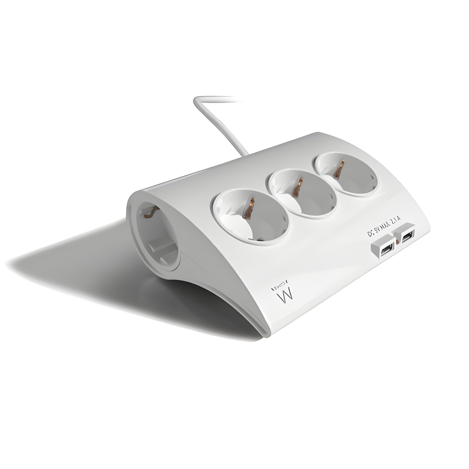 Ewent regleta de escritorio. 5 tomas. 2 puertos usb. blanco (ew3935)