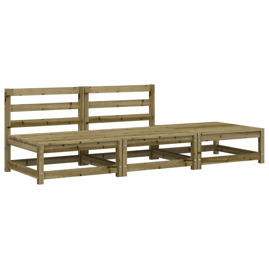 Vidaxl Sofá Jardín Sin Reposabrazos de Madera Maciza Pino Natural
