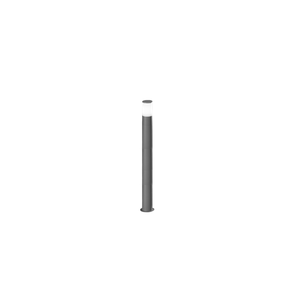 Sigaro - Bolardo de jardín con 1 bombilla E27 máx. 20 W IP54, aluminio pintado, bolardo para exterior, gris claro, altura 90 cm - Perenz