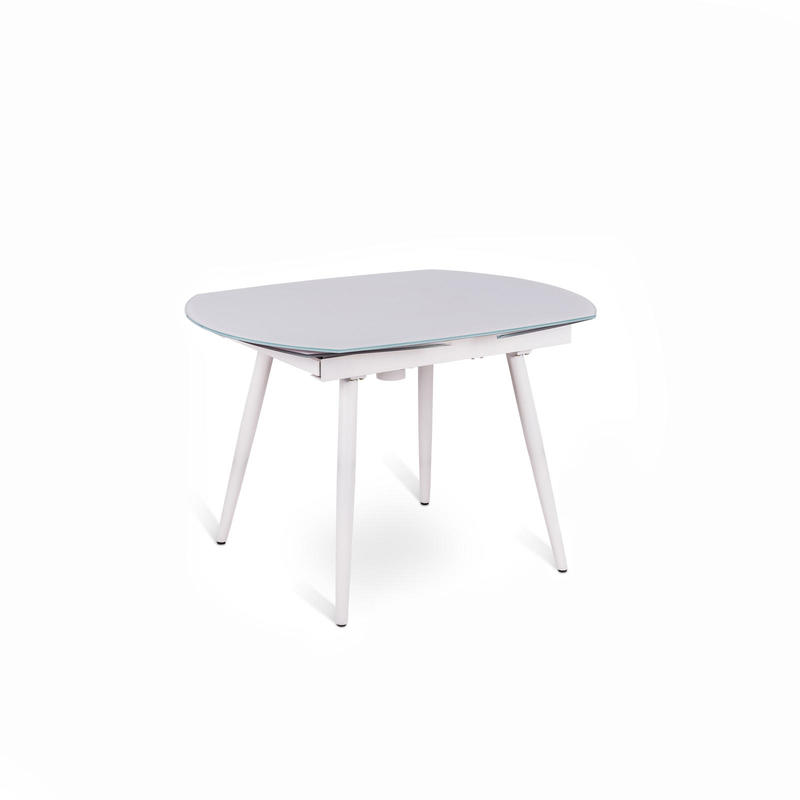 Mesa extensible Kyoto Four en cristal templado blanco hasta 180 cm - SOLOLED