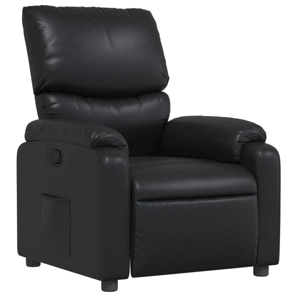 vidaXL Sillón reclinable de cuero sintético negro
