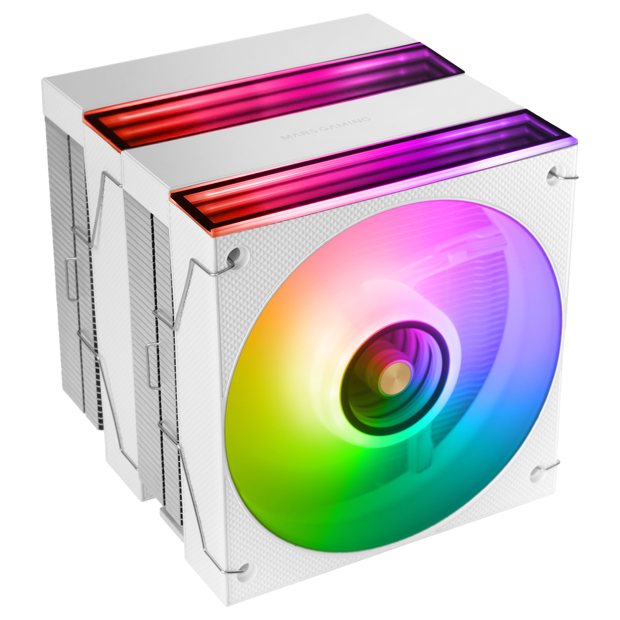 Mars Gaming MCPU-X26, Disipador CPU Dual Tower 350W TDP, 2x Ventiladores 120mm ARGB Infinity Mirror, 6 Heatpipes HCT, Núcleo de Cobre, Rodamientos FDB, Modo Silencioso, Intel LGA y AMD, Refrigeración PC Negro o Blanco