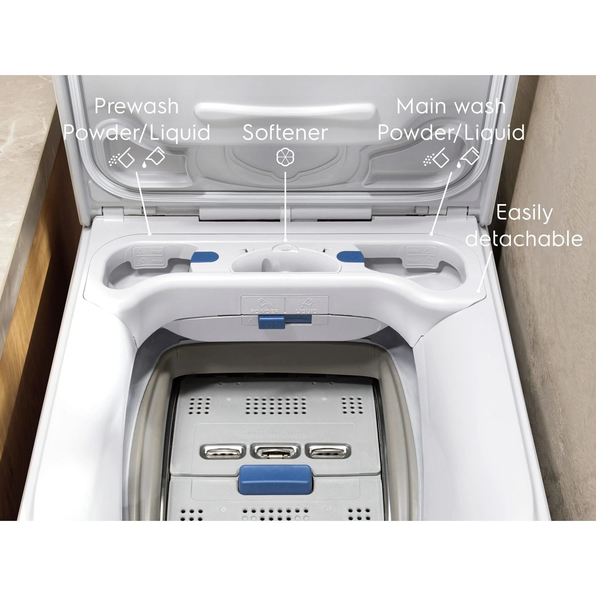 Electrolux - Lavadora carga superior ETE6162P1A de 6 kg, clase energética A y 1151 rpm con tecnología SensiCare para hogares pequeños, color blanco