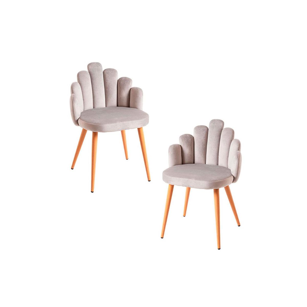 Regalos Miguel - Packs Sillas Comedor - Pack 2 Sillas Hand Terciopelo - Gris
