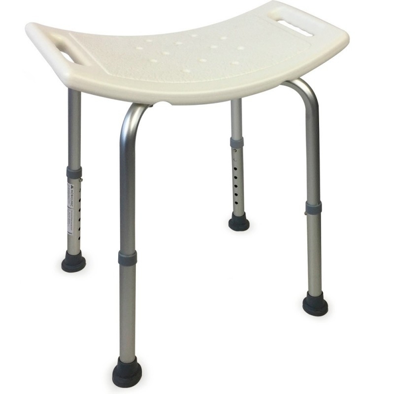Mobiclinic® San Fermín Taburete de Ducha Silla de baño Ortopédica Aluminio Altura Regulable Conteras Antideslizantes Taburete de Ducha para Mayores