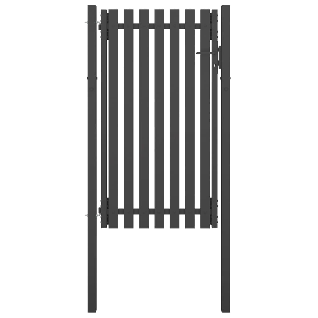 vidaXL Puerta de Valla del Jardín de Acero Gris Antracita Barrera Dimensiones 1 x 1.25 m,  1 x 1.5 m,  1 x 1.7 m y mas