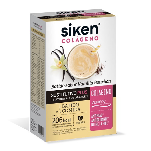 Siken Sustitutivo Colágeno Batido Sabor Vainilla Bourbon 6 Sobres
