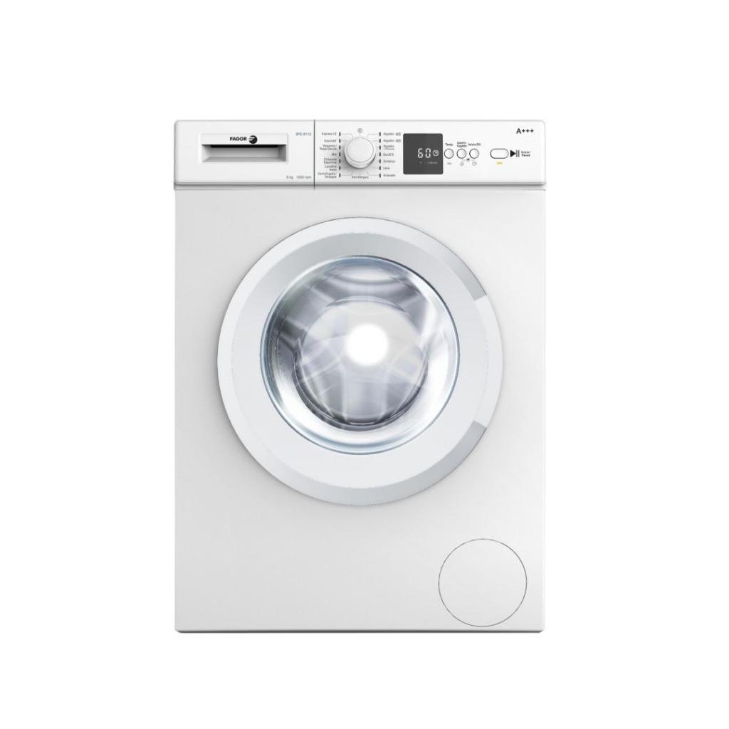 Fagor - Lavadora de carga frontal 3FE-8112 de 8 kg, clase energética D y centrifugado a 1200 rpm, con 15 programas incluido antialérgico y inicio diferido hasta 24 h, color blanco