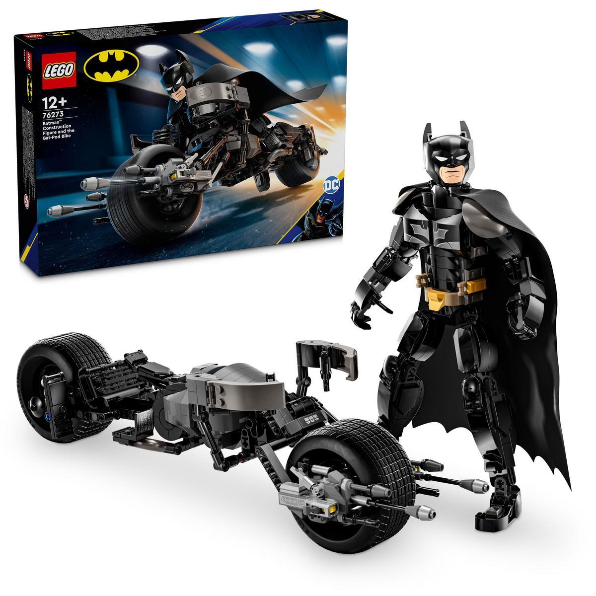 LEGO 76273 DC Batman Figura para Construir: Batman y Moto Bat-Pod Juguete de El caballero oscuro