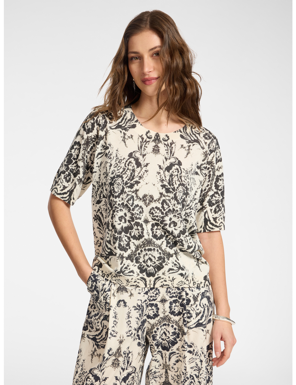 Elena Mirò - Jersey estampado mezcla de algodón