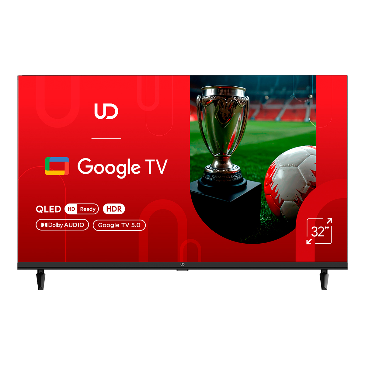 Televisor UD QLED HD Ready de 32” (32QHGC5210S) con Google TV, Chromecast Integrado, Sonido Dolby Audio y Conectividad Wi-Fi Dual Band
