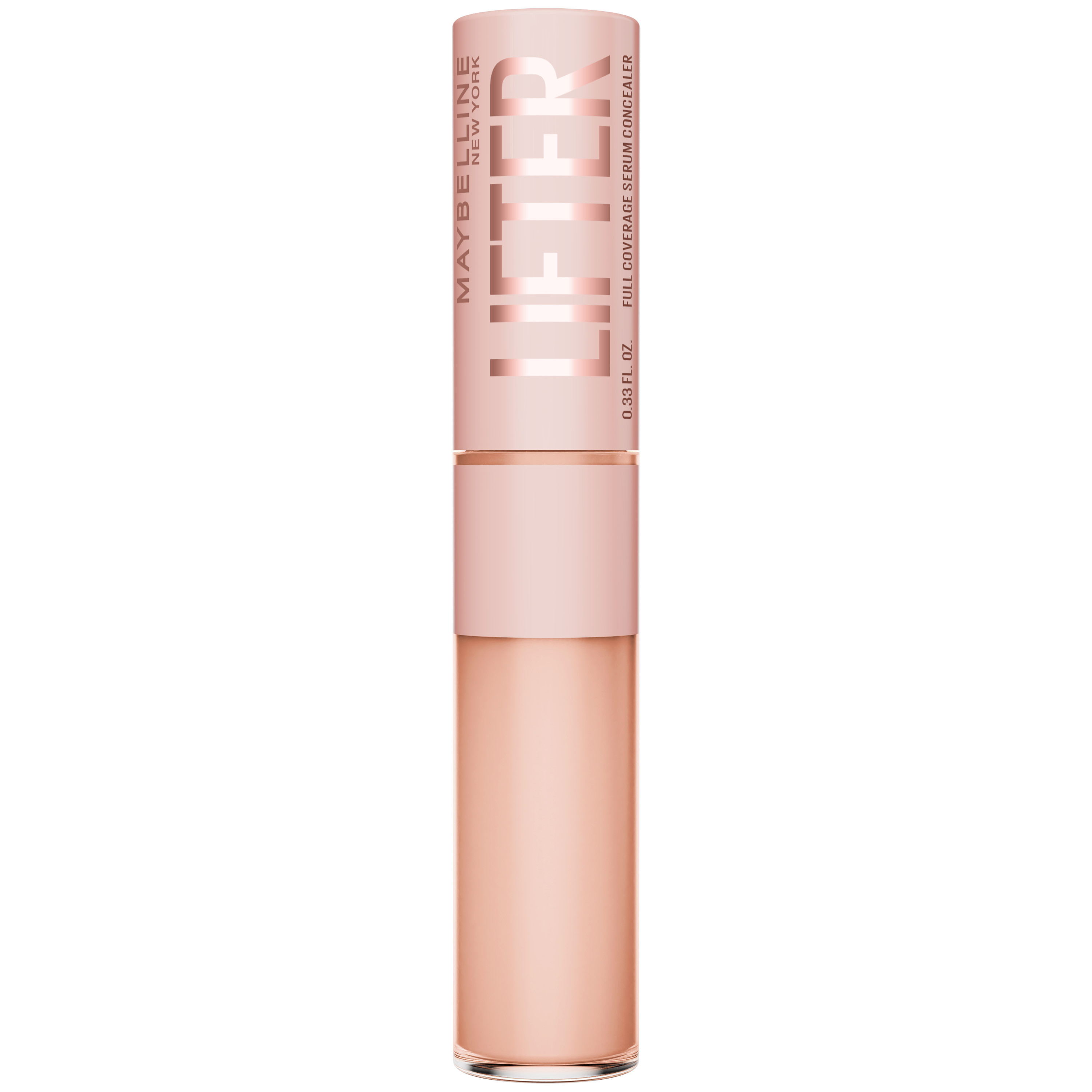 Maybelline New York | Lifter Corrector luminoso, con cobertura total tan natural que es indetectable.​ Probado clínicamente para hidratar e iluminar las ojeras al instante y con el tiempo. Dura todo el día. 2% péptidos + cafeína Tono 25.