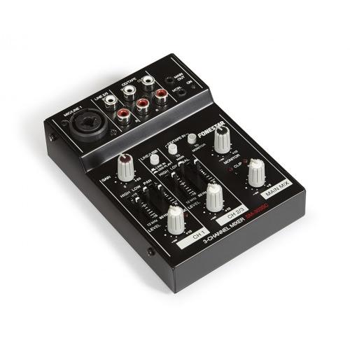 Fonestar Mezclador Estéreo 3 Canales con USB Audio y Phantom para Equipamiento DJ