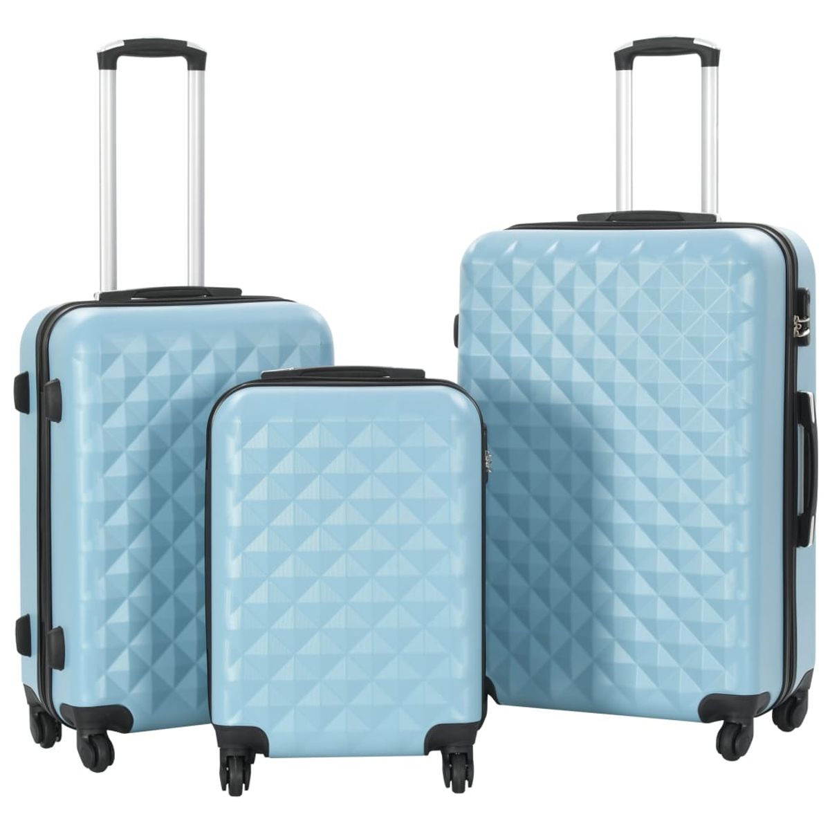 Set de 3 maletas Caribe rígidas ruedas + cerraduras