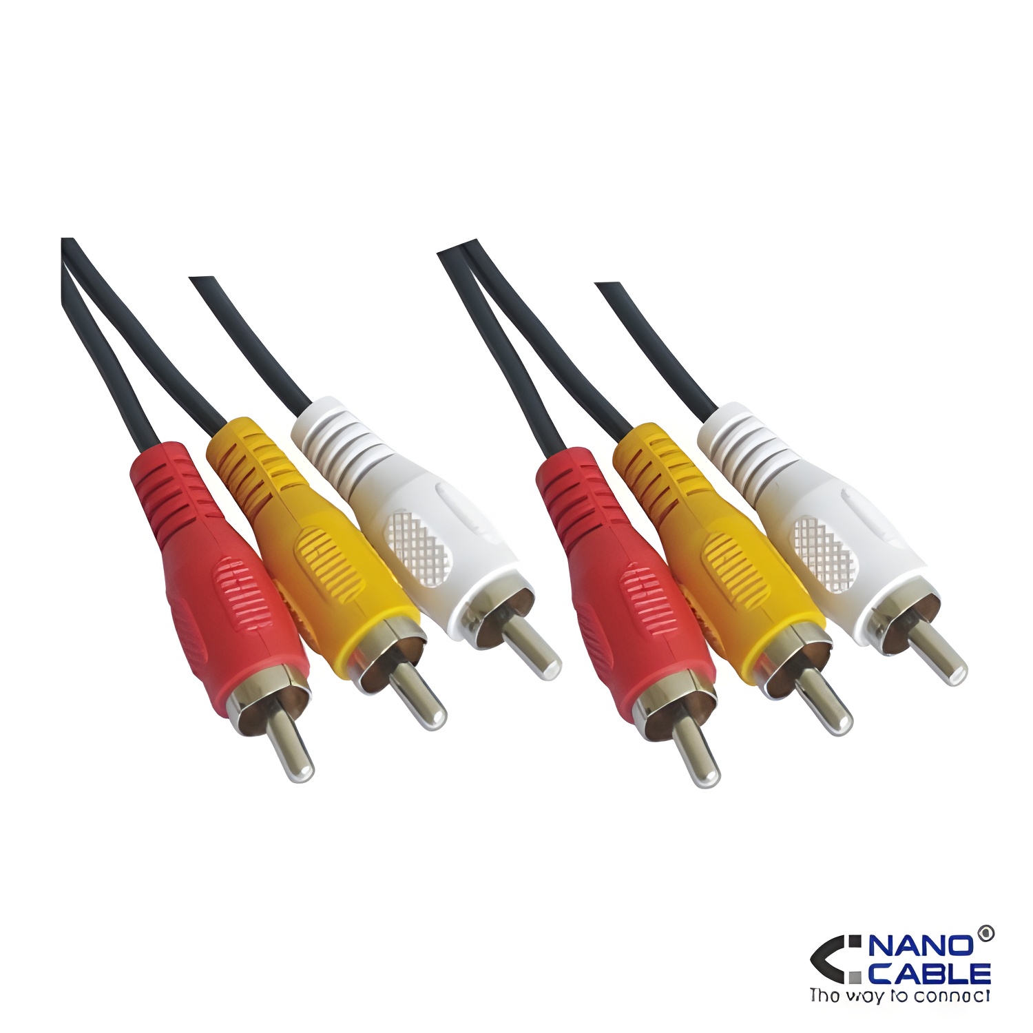 Nanocable - cable de audio y video rca de 1,8m conexión 3xrca/m-3xrca/m