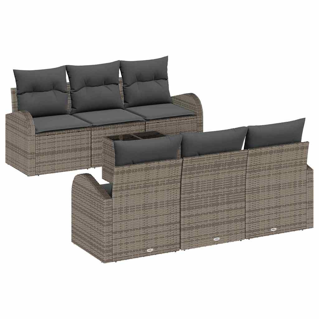 vidaXL Conjunto de sofá de jardín Gris 55 x 55 x 37 cm ratán sintético