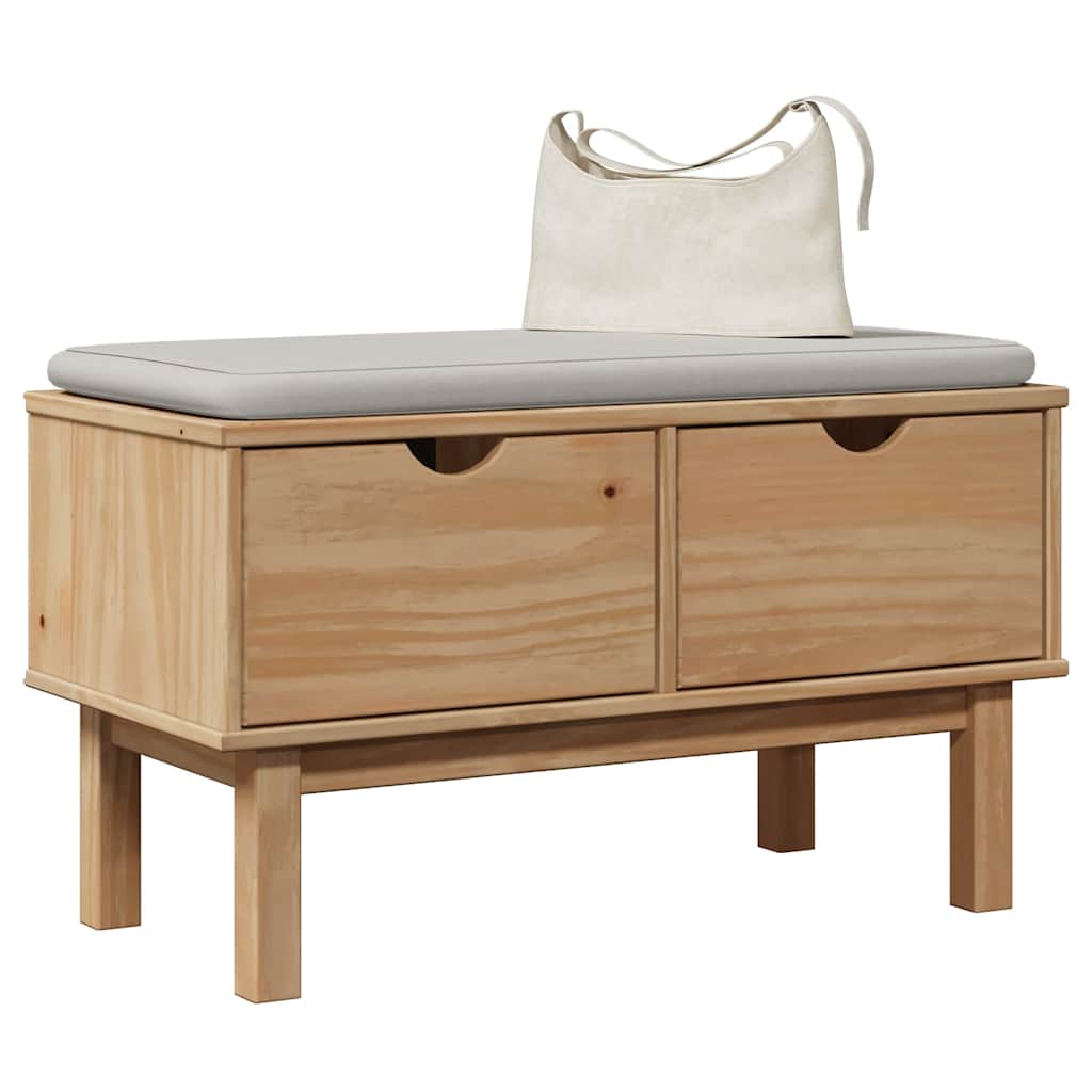 vidaXL Banco de recibidor OTTA madera maciza de pino 80x40x45 cm