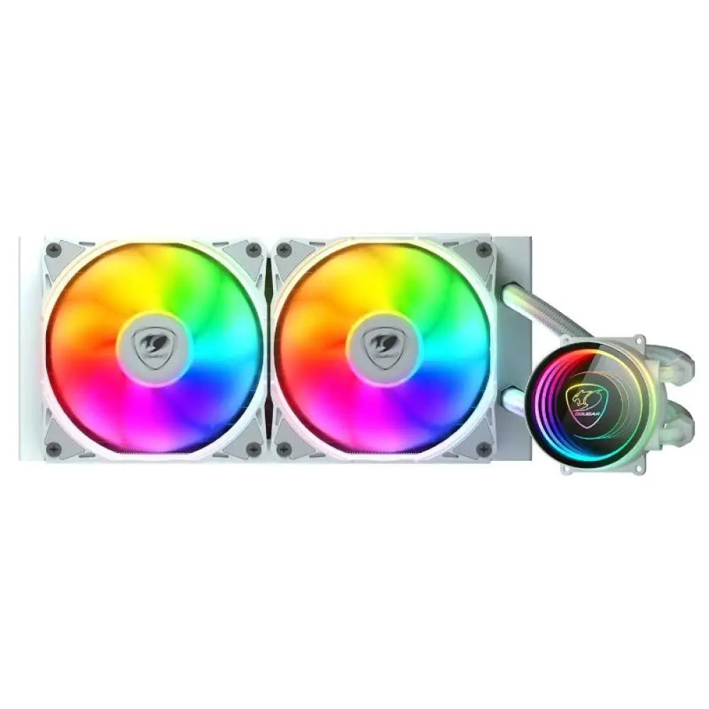 Refrigeración Líquida COUGAR Poseidon Elite ARGB 240 Blanco 2x120mm Compatible Intel/AMD ARGB Espejo Infinito