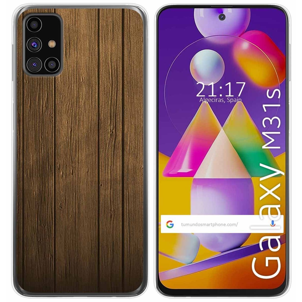 Tumundosmartphone Funda Gel Tpu para Samsung Galaxy M31s diseño Madera Dibujos