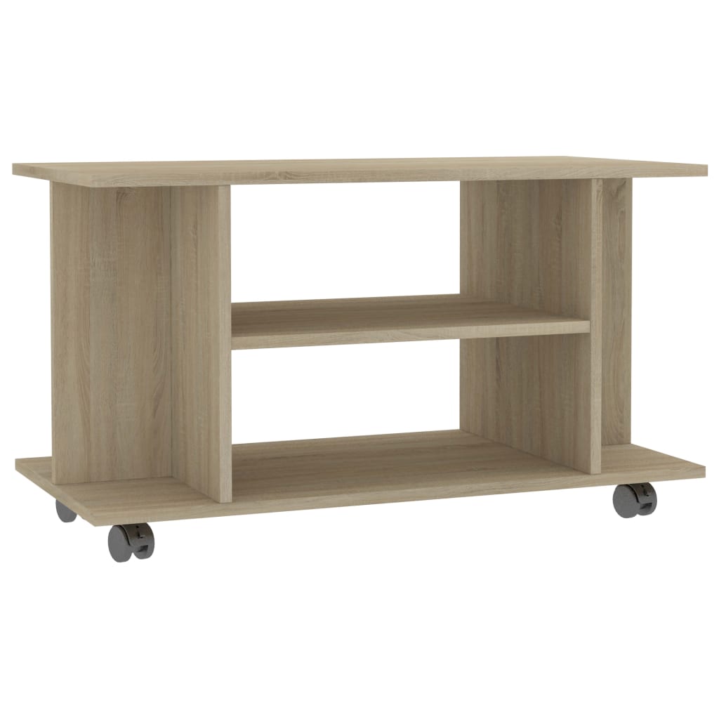 vidaXL Mueble de TV con ruedas madera de ingeniería 80x40x45 cm, Mueble de Salon, Mueble TV, Mueble TV salon, Mesa de TV, Mueble tele