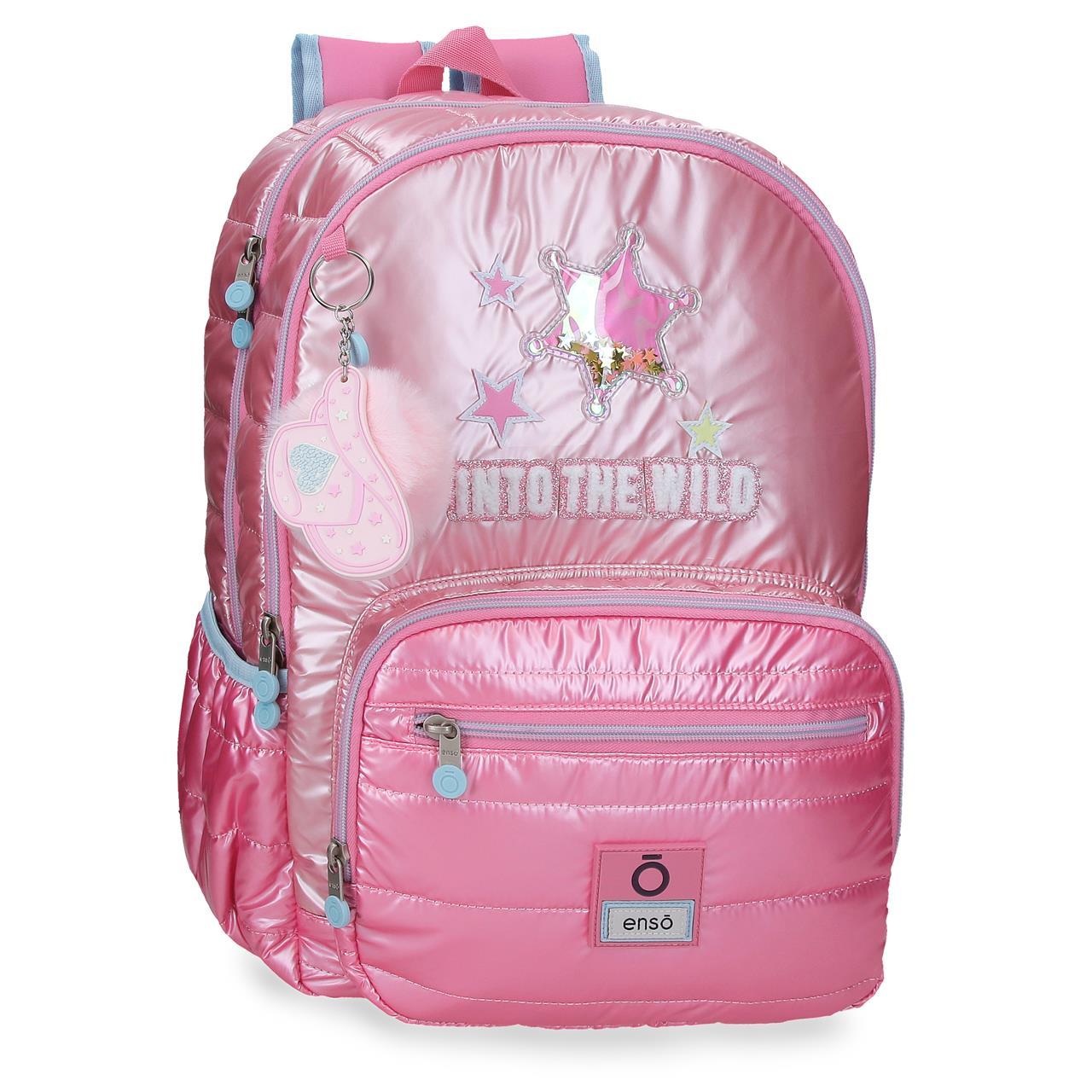 Mochila escolar adaptable a carro Enso Into The Wild 32x44x17cm Rosa