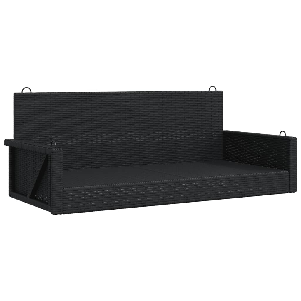 vidaXL Banco columpio de ratán sintético negro 119x56x48 cm