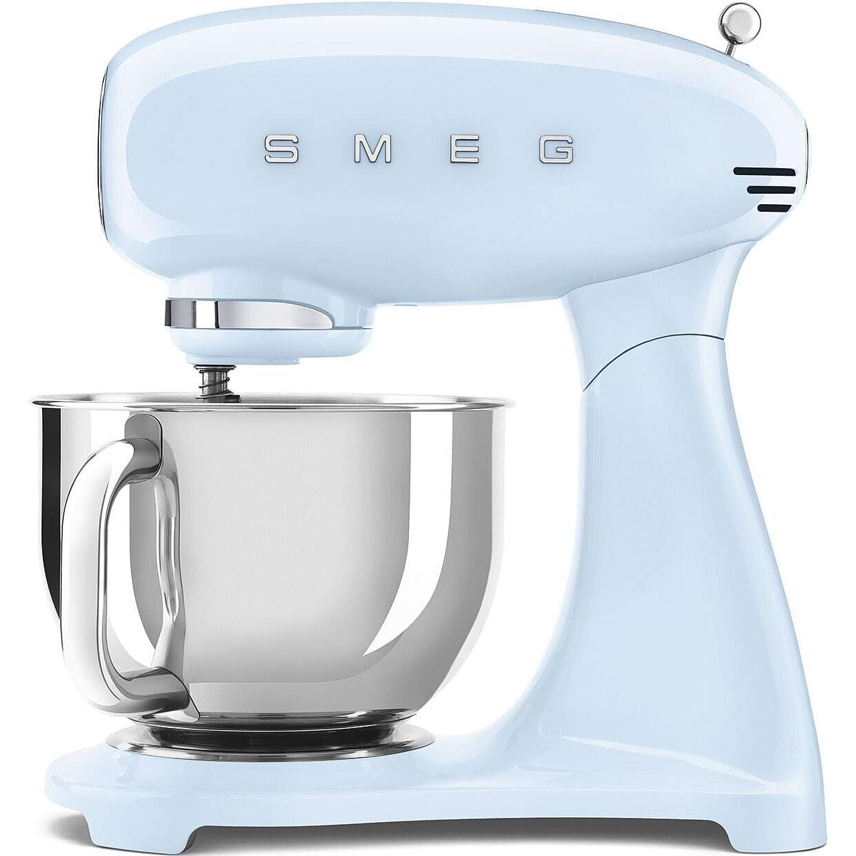 SMEG SMF05AZUL - Robot pastelero 4,8 l 1000 W, Color Negro/Crema/Azul/Verde/Rosa/Rojo/Blanco