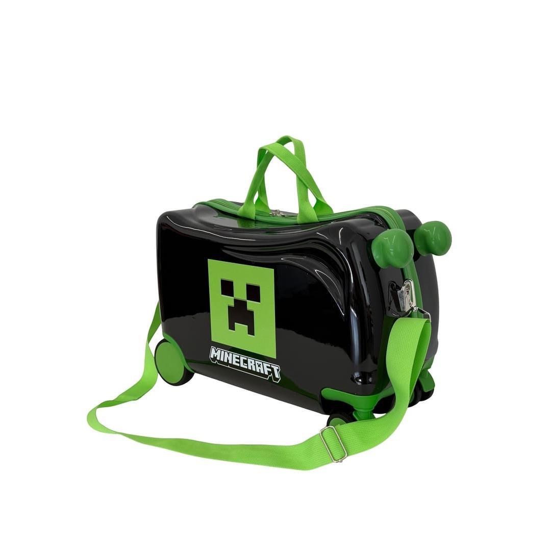 SAFTA | Maleta Trolley Infantil Minecraft Niño y Niña, Licencia Oficial, Ruedas Dobles 360°, Interior Forrado con Separador y Bolsillo con Cremallera, ABS+PC, Talla Única, Viaje y Vacaciones