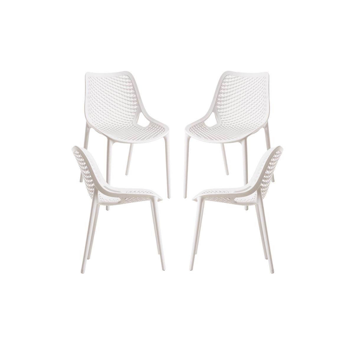 Regalos Miguel - Packs Sillas Jardín - Pack 4 Sillas Kusin - Blanco