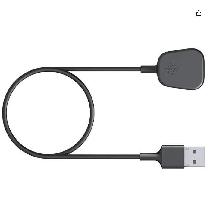 Fitbit Charge 3 - Cable de Carga Original Compatible, Color Negro, Accesorio Oficial para Reloj Inteligente Fitbit