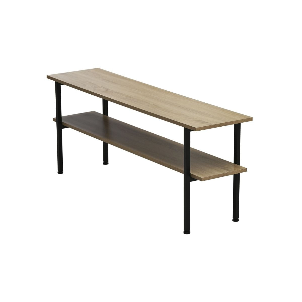 Mueble de TV Deck 2 estantes negro/natural 48x120x30 cm Adec