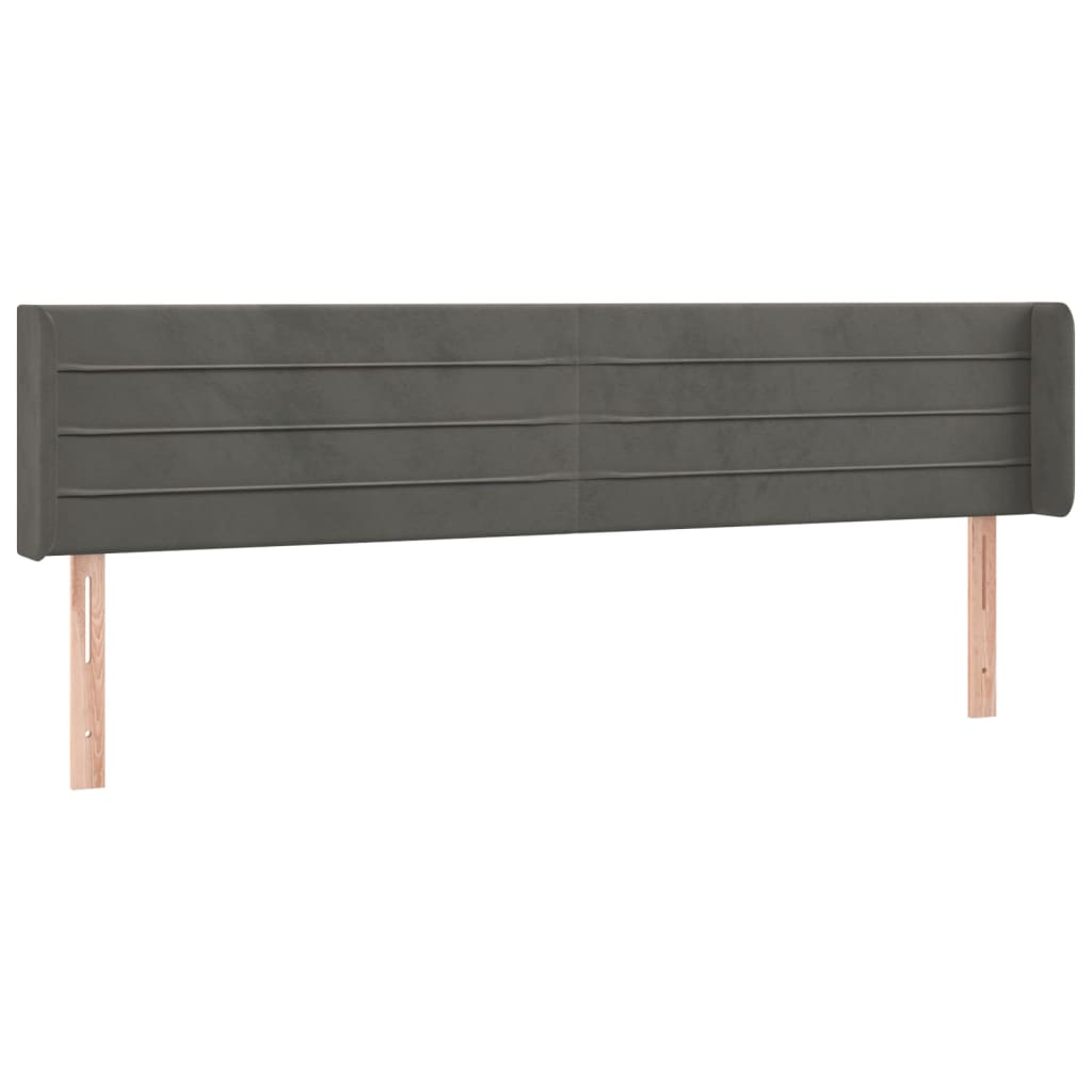 vidaXL Cabecero con LED de terciopelo gris oscuro 163x16x78/88 cm